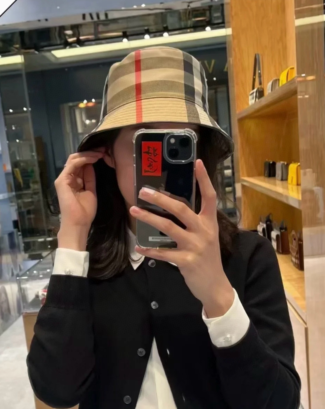 BURBERRY PEDORAS (Check Cotton Bucket Hat (8050065))（8050065）