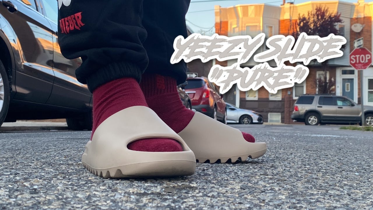 HONEST REVIEW OF THE YEEZY SLIDE "PURE"!!! ADIDAS X YEEZY "PURE" REVIEW &  ON FOOT IN 4K!