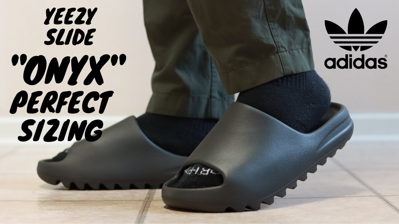 PERFECT SIZING!! Adidas Yeezy Slide "ONYX" Review & ON FEET | BEST SIZING  TIPS!