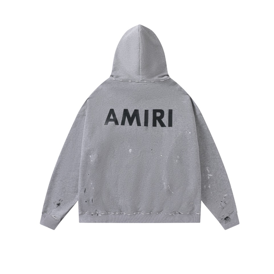 Amiri Army Paint Hoodie 'Grey' (MJLH001-032）