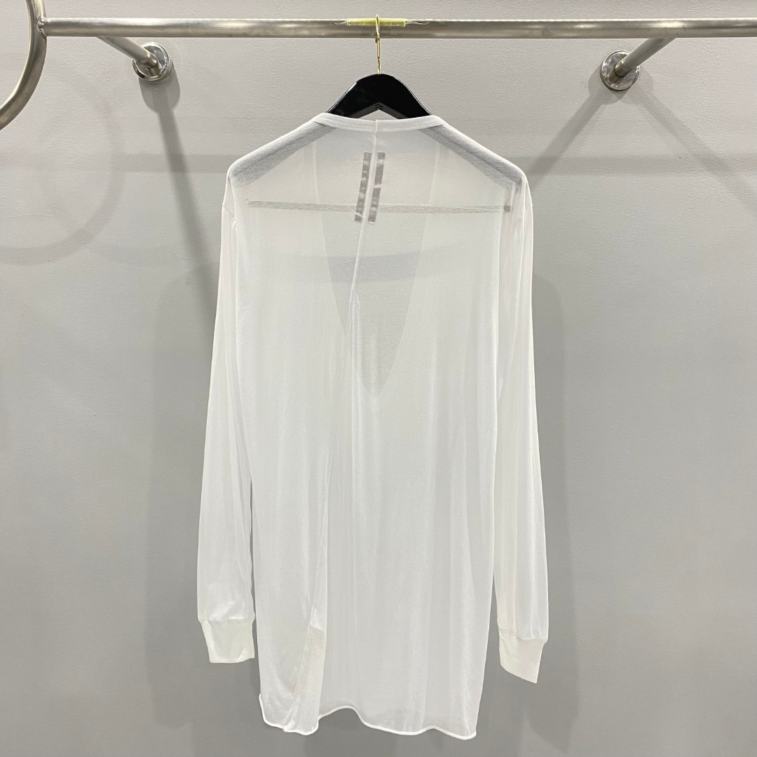 RICK OWENS SS26 TEMPLE OVERSIZE EXTREME V NECK IN BLACK LIGHTWEIGHT RASATO KNIT（RU01F2611 M）