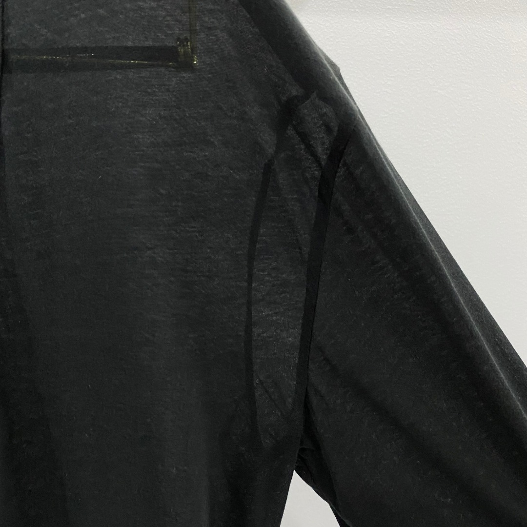 RICK OWENS SS26 TEMPLE OVERSIZE EXTREME V NECK IN BLACK LIGHTWEIGHT RASATO KNIT（RU01F2611 M）