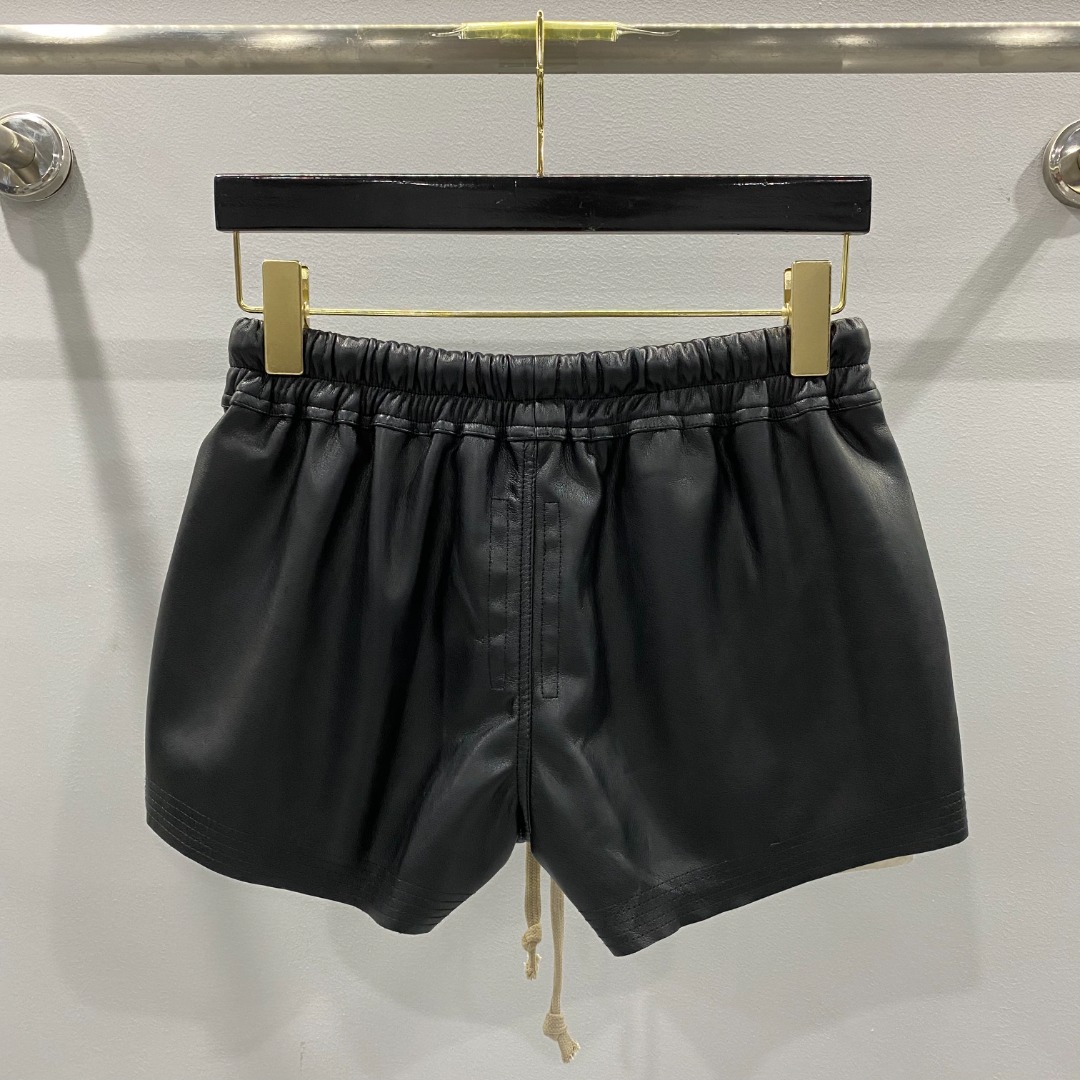 Rick Owens Womens Leather Boxer Shorts Black（RP01B4316 LLP 09）