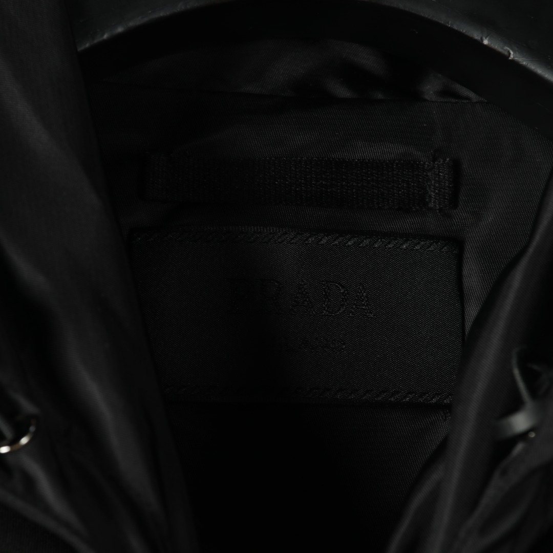 PRADA Stretch Cotton Fleece Hooded Sweatshirt Black (UJL150-1YED-F0002-S-202）