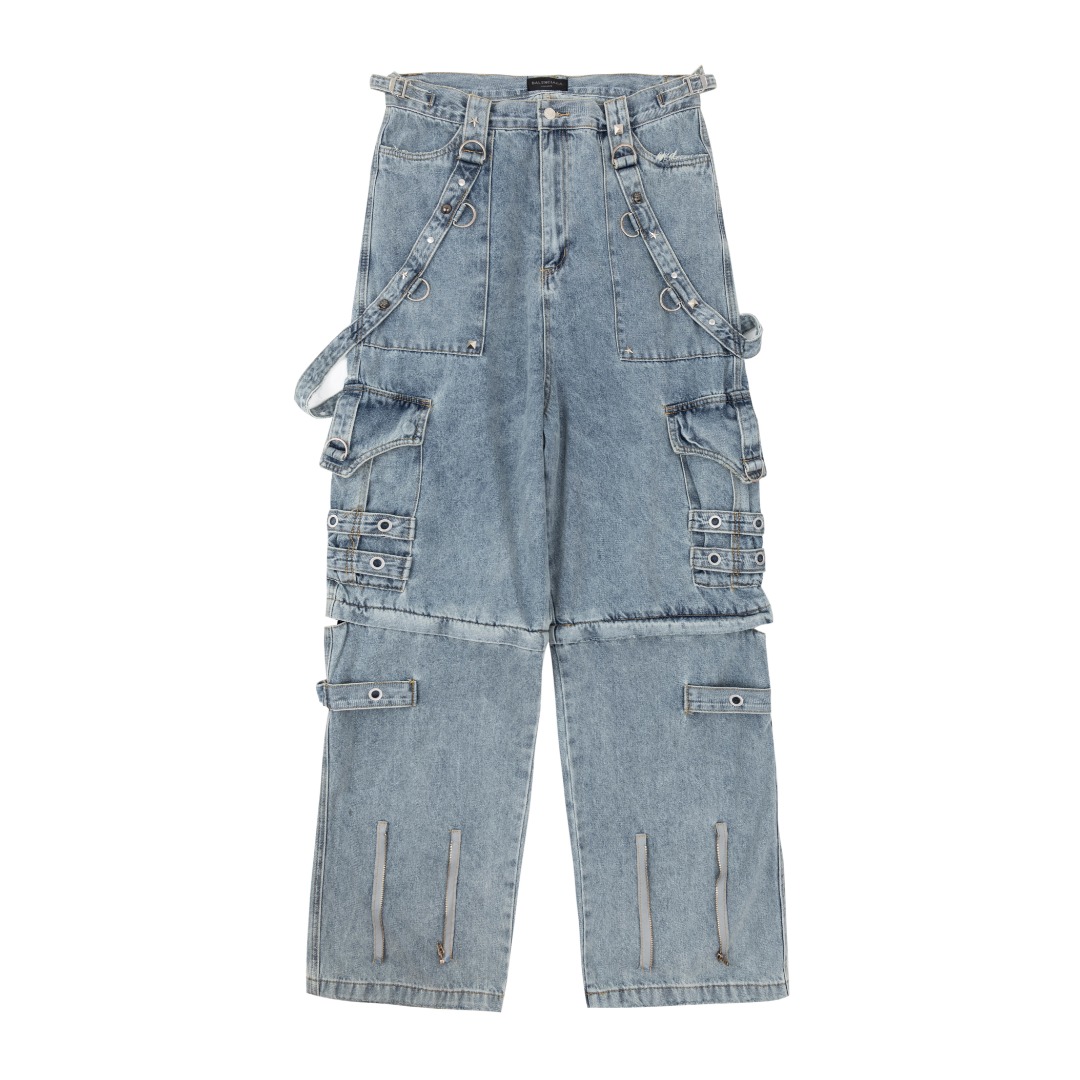 BALENCIAGA Men's Raver Baggy Pants in Black（681693TBP471055）