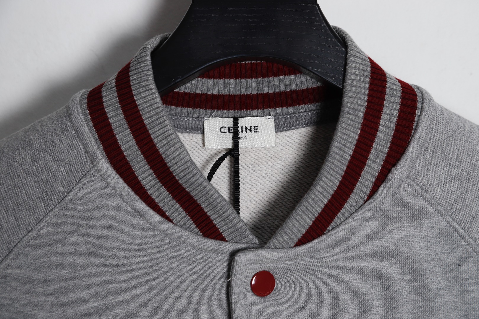 CELINE TEDDY COLLEGE JACKET IN COTTON FLEECE (2Y16D345F.09XO）