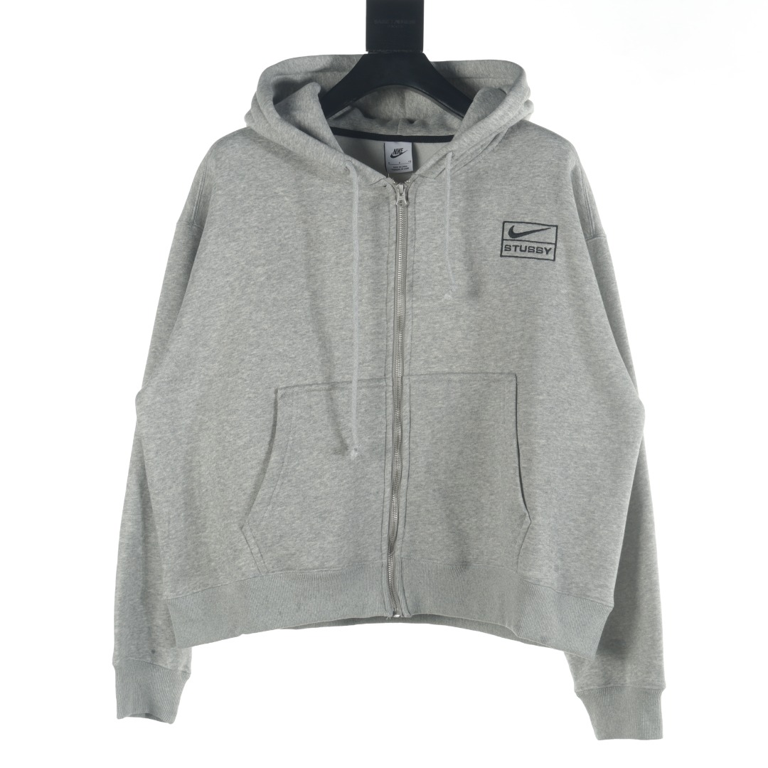 Nike x Stussy Full-Zip Fleece Hoodie グレー Stussy x Nike Fleece Zip Hoodie Grey Heather Men's - FW23 - US