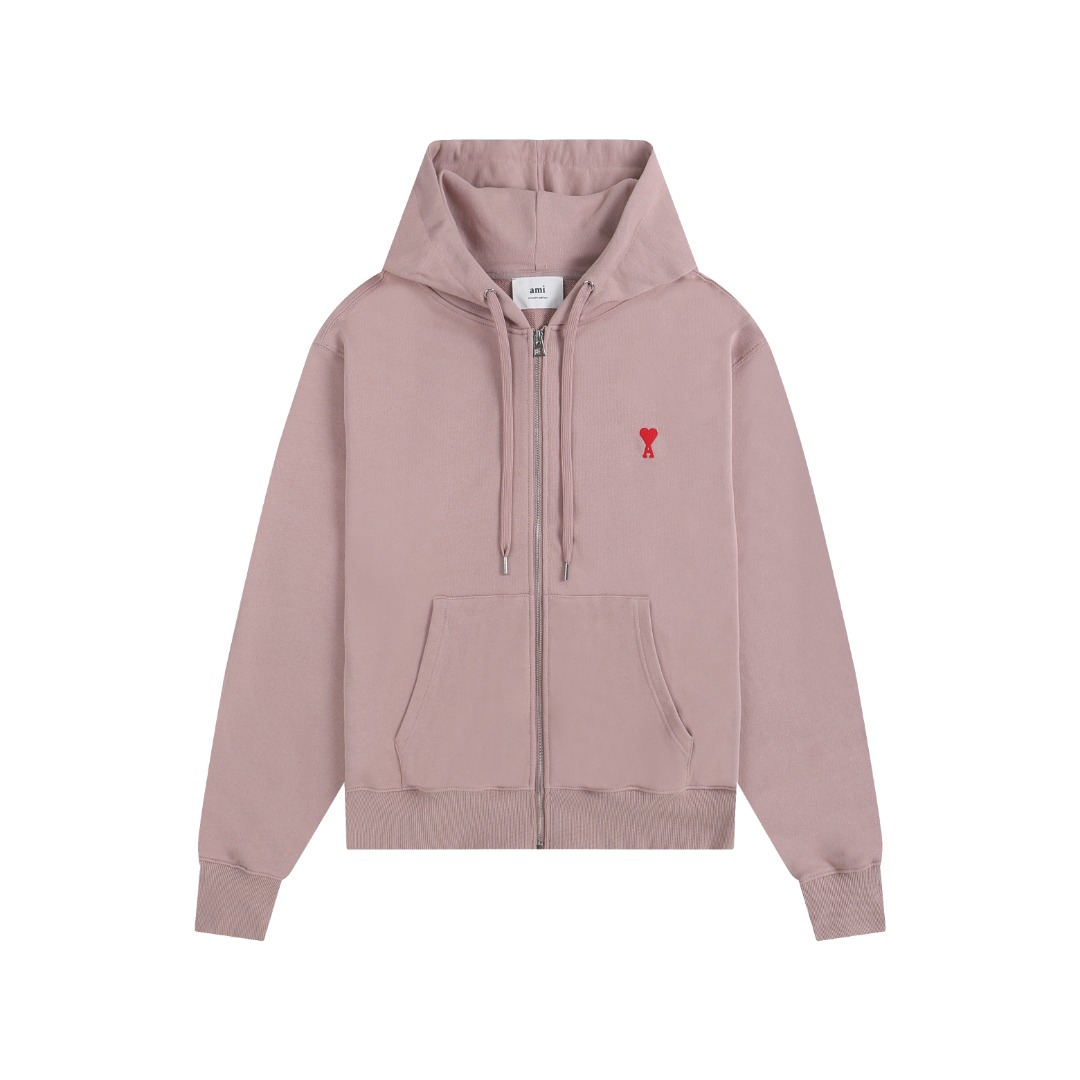 AMI  Heart Logo Zip-Up Hoodie（USW415747055）