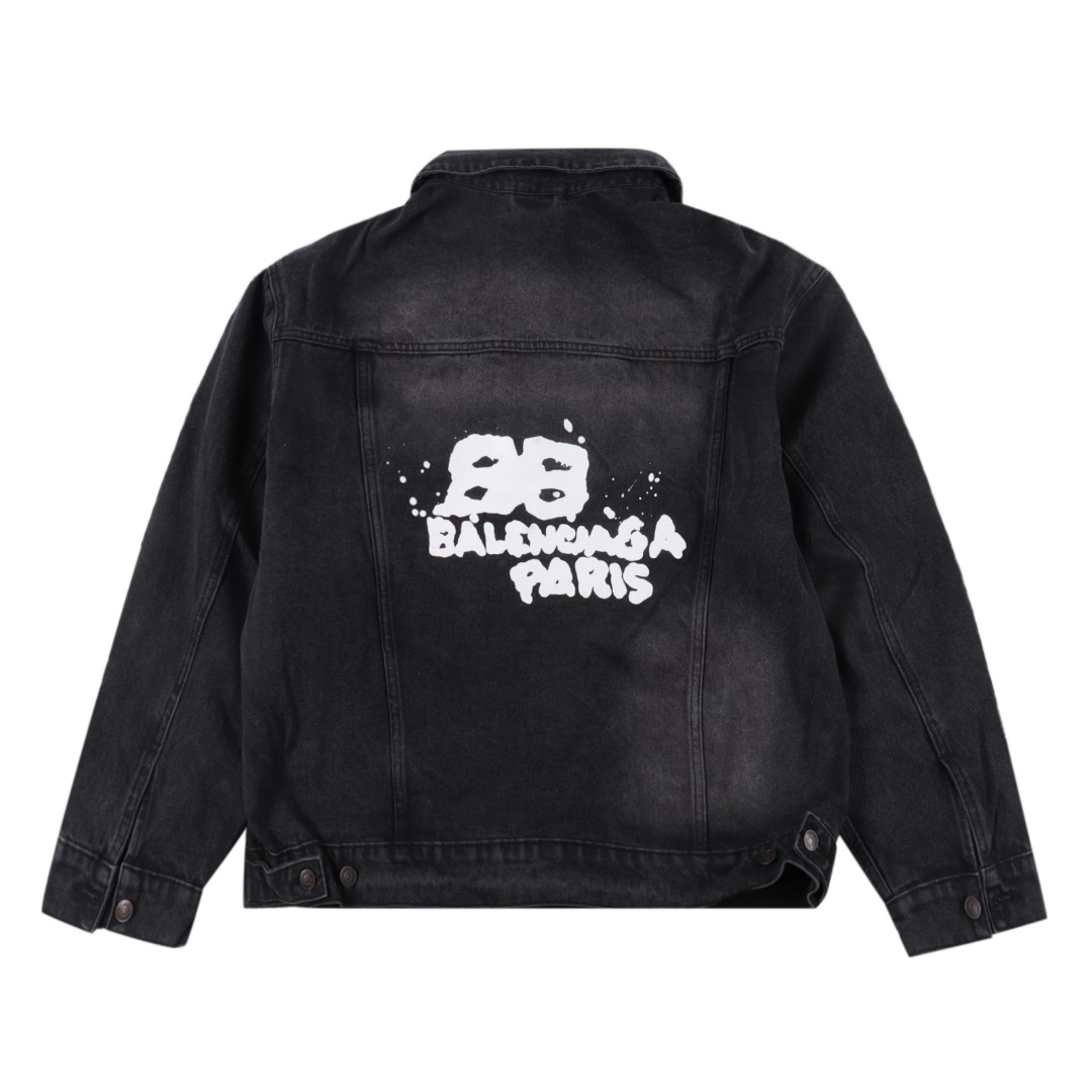 Balenciaga Inkjet Print Washed Jacket (783697THW254245-2）