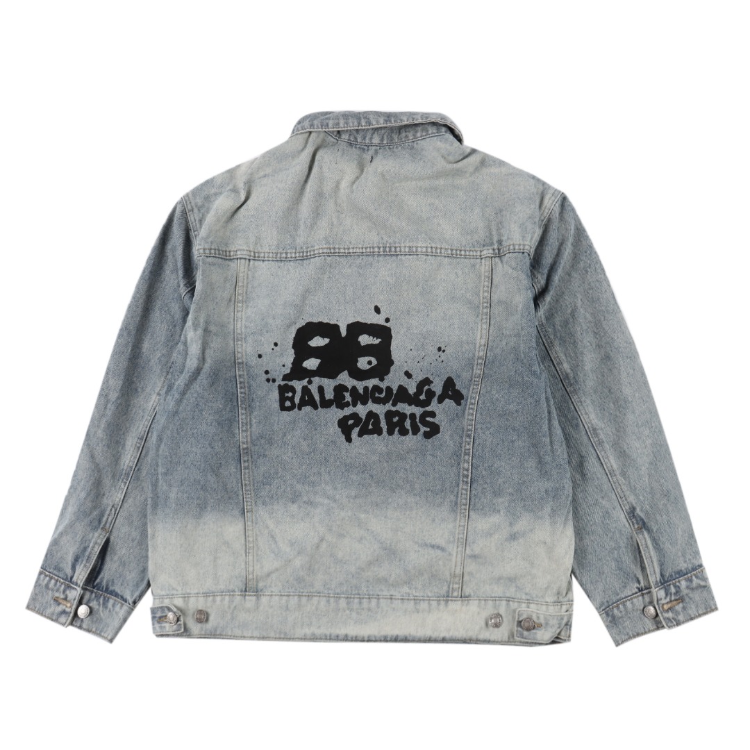 Balenciaga Inkjet Print Washed Jacket (783697THW254245-1）