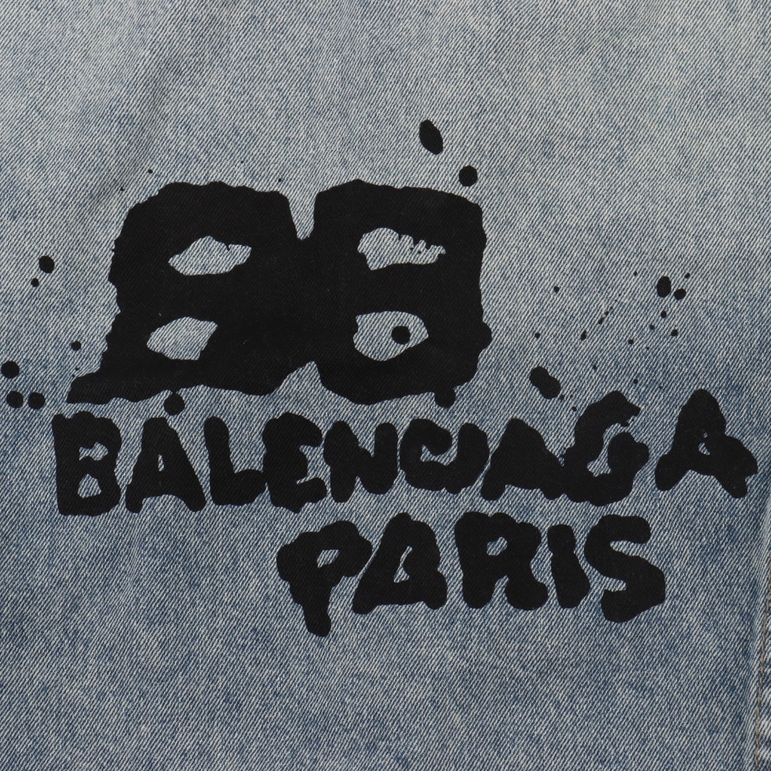 Balenciaga Inkjet Print Washed Jacket (783697THW254245-1）