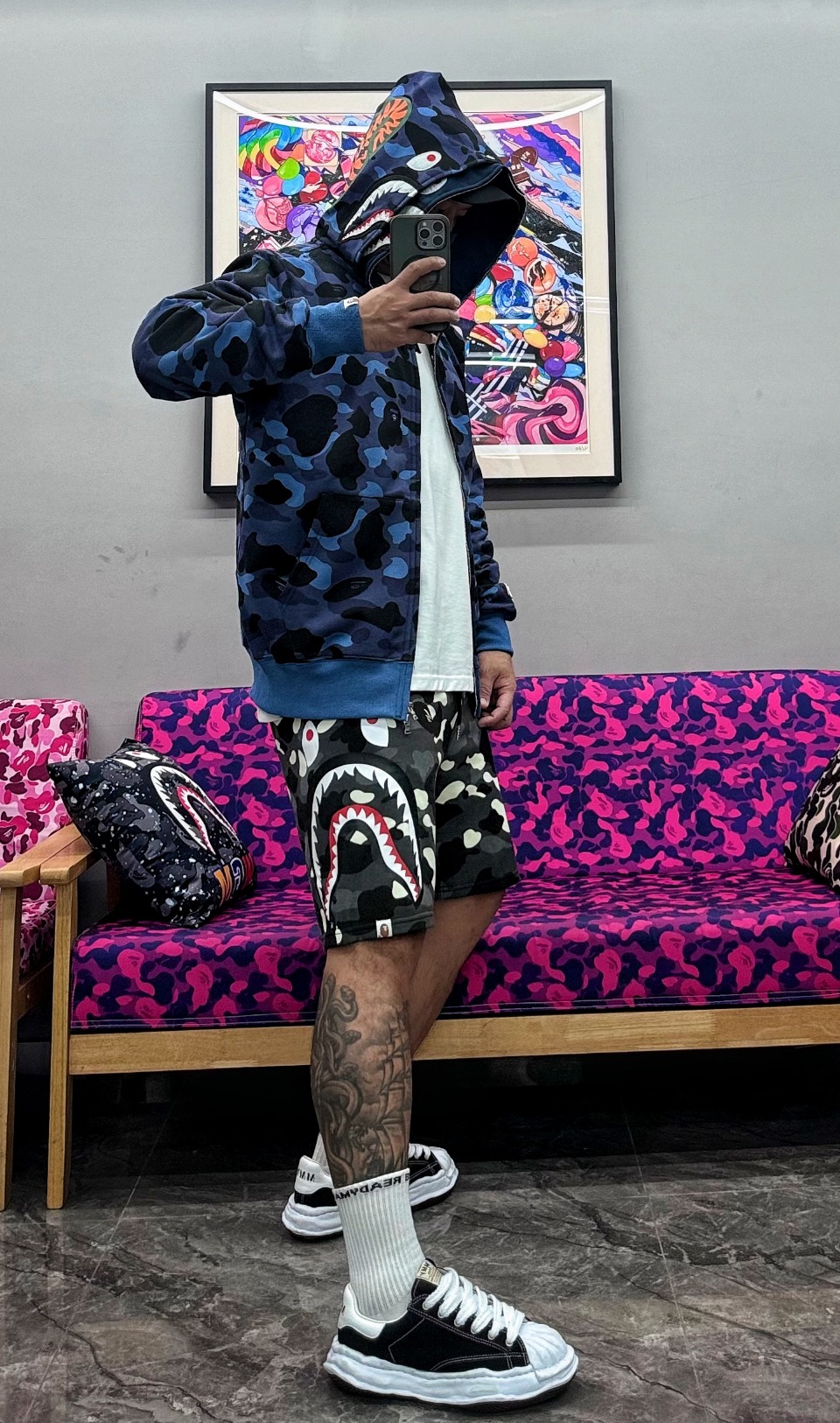 Ape Bape Shark Hoodie A Bathing Ape（1G80-115-022）