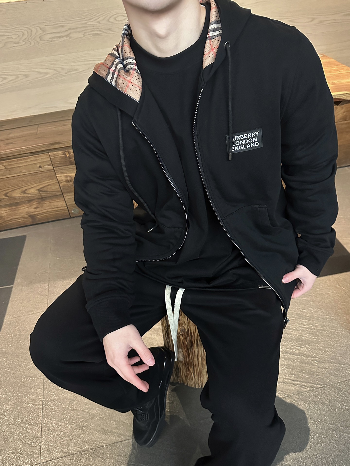 Burberry Cotton Blend Zip Hoodie（8026221）