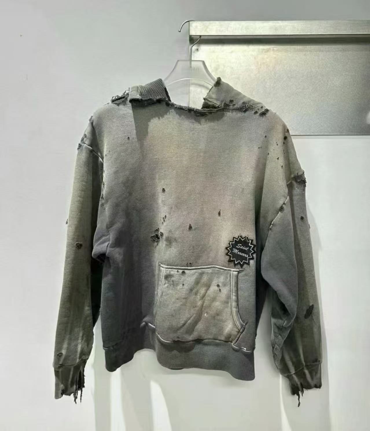 SAINT Mxxxxx xHOODIE/DBL FACE/CHARCOAL（SM-YS1-0000-041）