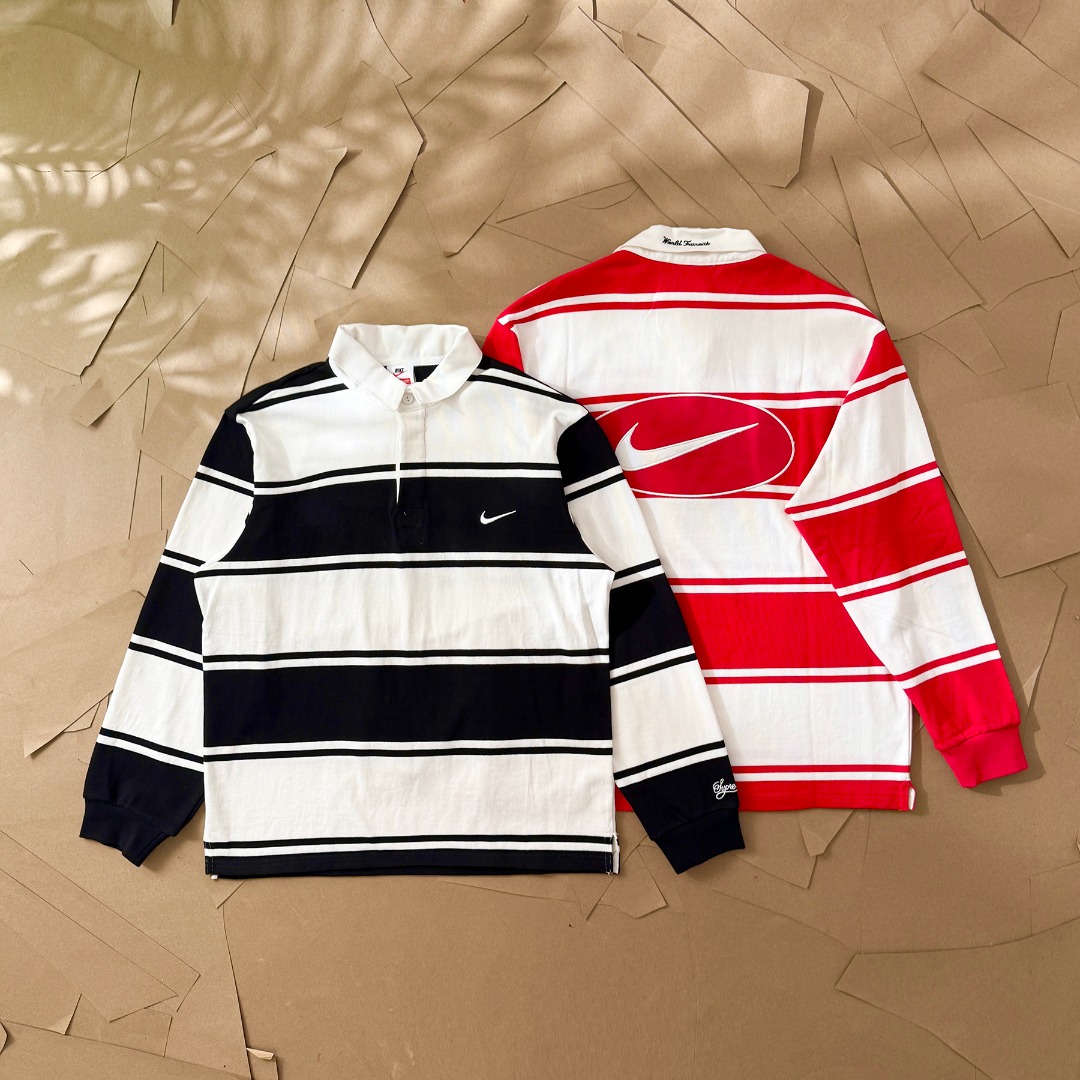 Supreme x Nike Stripe Rugby "Black" HF9641-010（SUP-SS25-220）