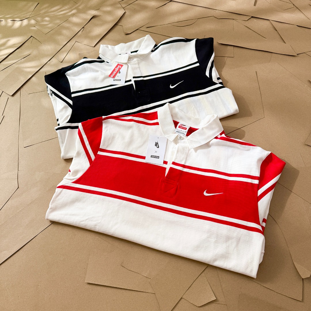 Supreme x Nike Stripe Rugby "Black" HF9641-010（SUP-SS25-220）