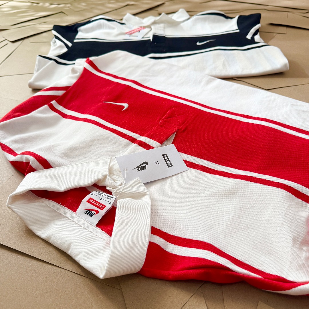 Supreme x Nike Stripe Rugby "Black" HF9641-010（SUP-SS25-220）