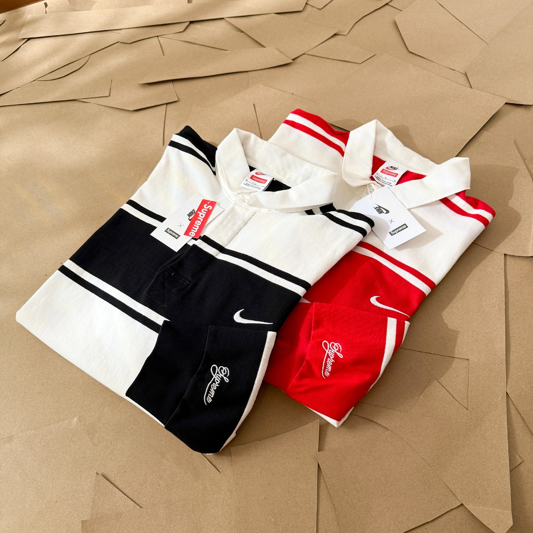 Supreme x Nike Stripe Rugby "Black" HF9641-010（SUP-SS25-220）