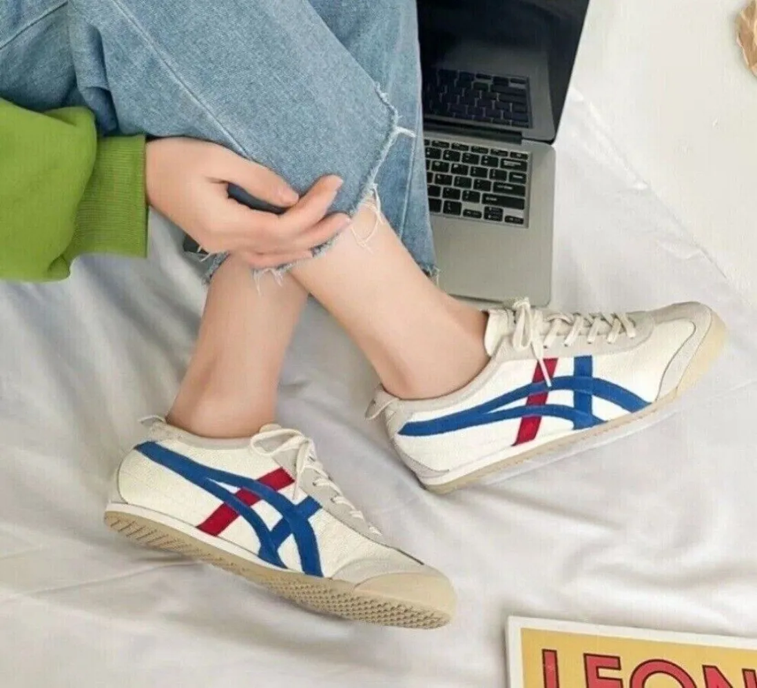2024 [NEW] Onitsuka Tiger MEXICO 66 1183B391-100 Classic White Blue Unisex  Shoes