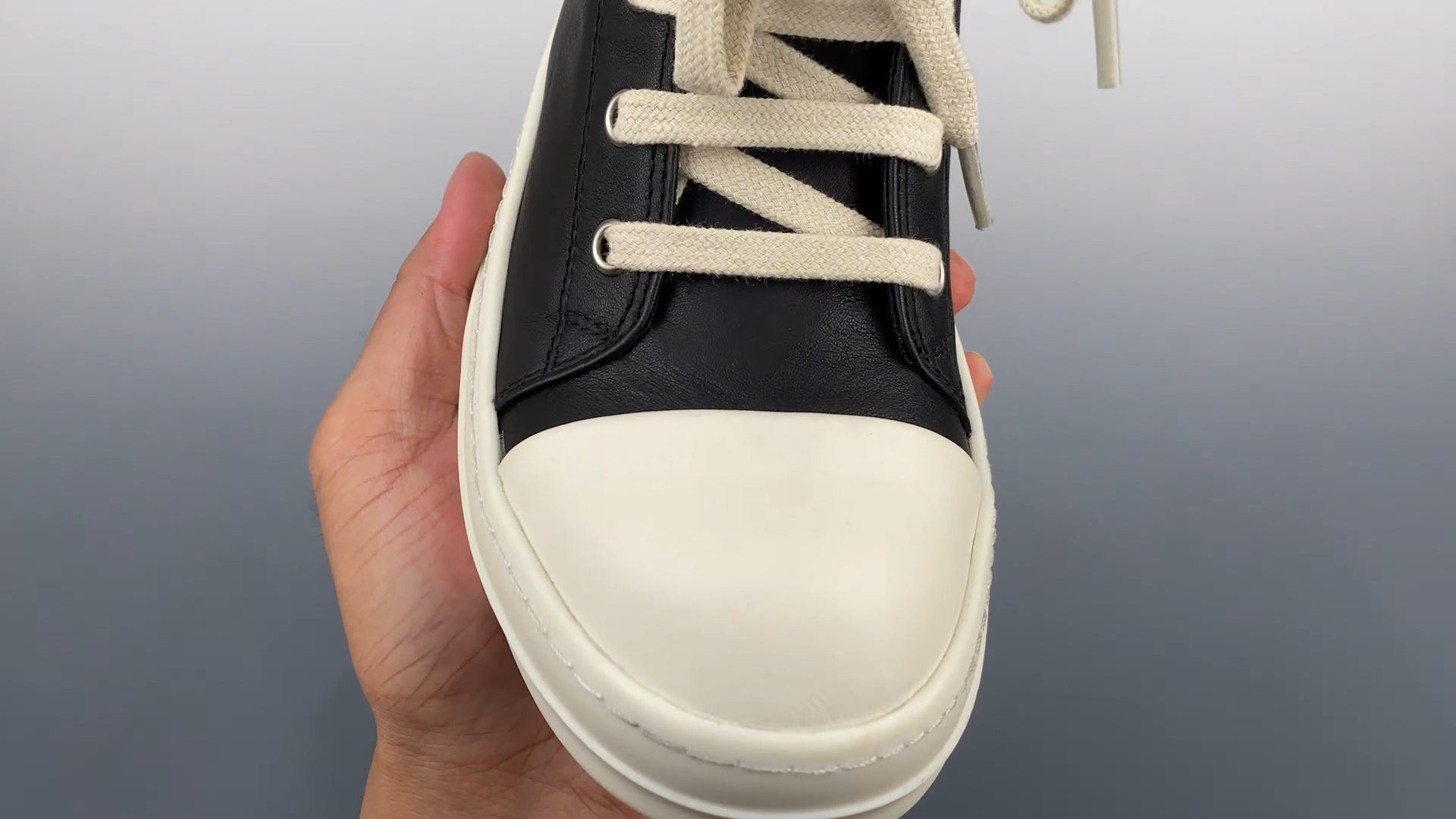 Rick Owens Black leather Lido sneakers (RU01D3890LBK-911)