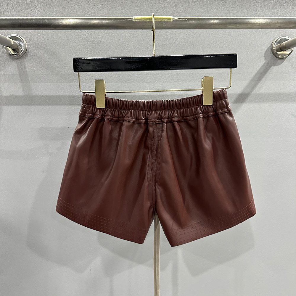 Rick Owens Womens Leather Boxer Shorts Black（RP01B4316 LLP 09）