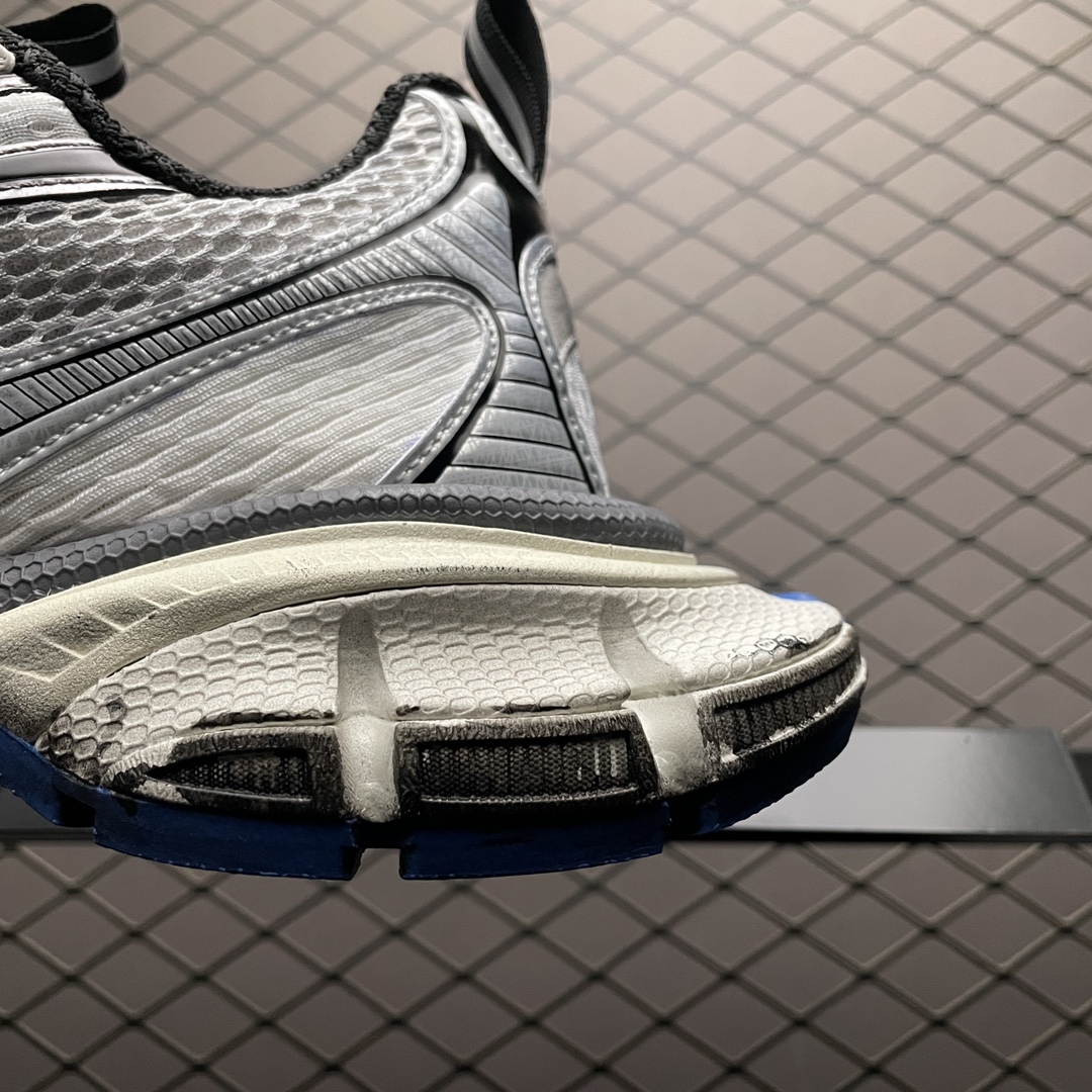 BALENCIAGA 3XL Sneaker Worn-Out "Dark Grey/White/Blue"（734734W3XL71214）