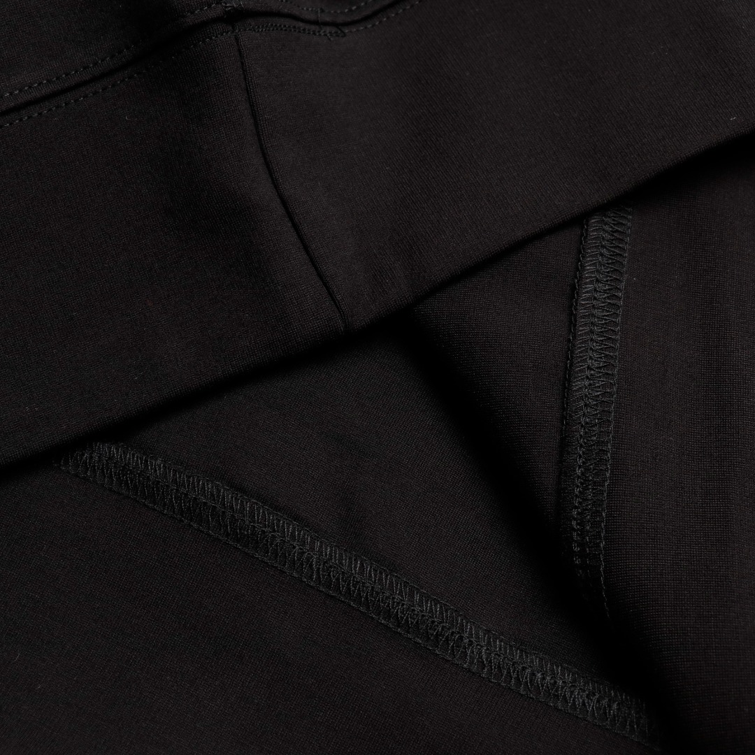 PRADA Cotton Fleece Hoodie Black (UJL45B-11CC-F0002-S-OOO）
