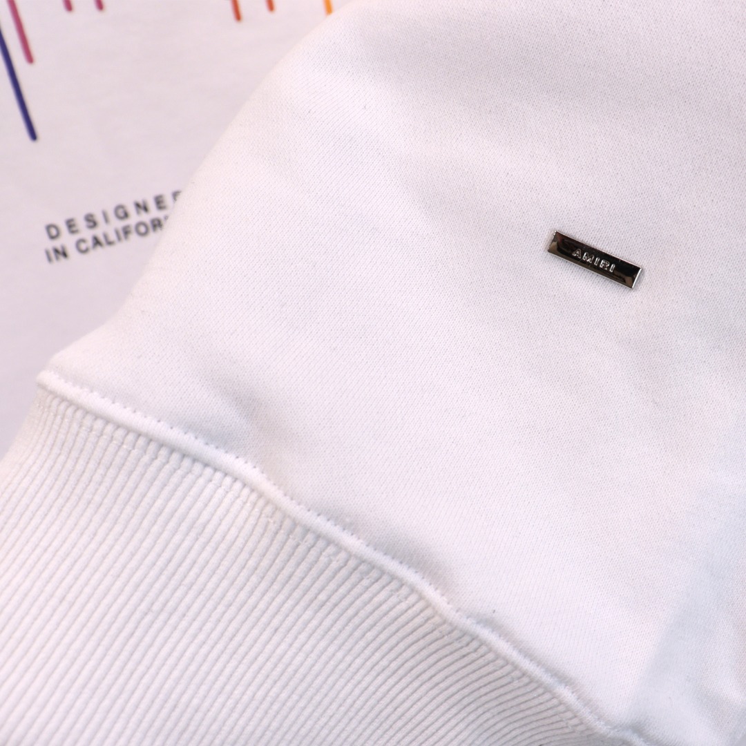 Amiri Wave Logo Cotton Graphic Hoodie (AMJYHD1043-BLACK）