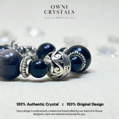 Stone of Protection Silver Obsidian Natural charm crystal keychain bag charm unisex