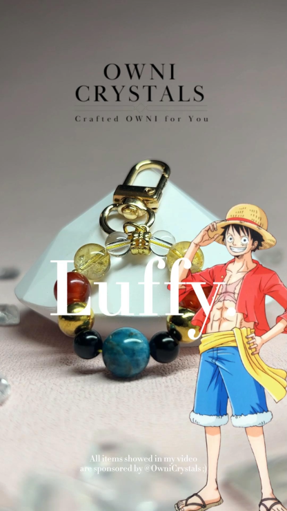 Wealth Citrine Blue Apatite Obsidian Clear Quartz crystal Natural Bag charm unisex