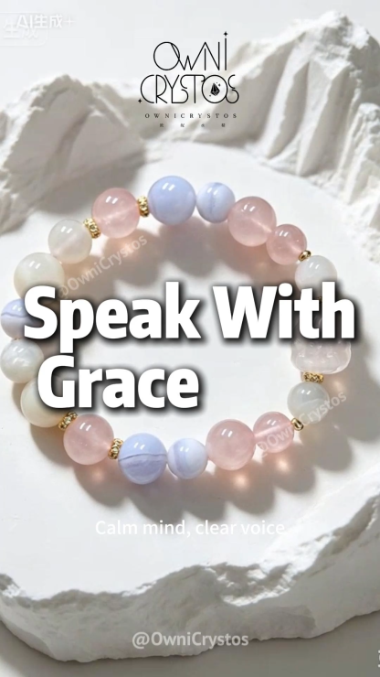 OwniCrystos Nine Tail Fox Love Wealth Natural crystal bracelet blue lace agate Moonstone Rose Quartz