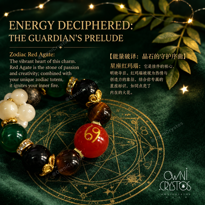 OwniCrystos Zodiac Horoscope Phone Charm Natural crystal unisex tiger eyes agate shell clear quartz