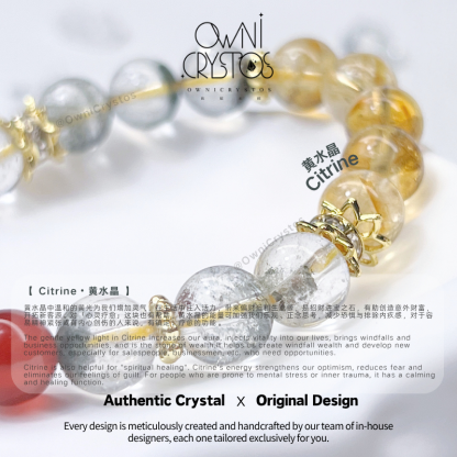 Wealth Booster Green Phantom Quartz Citrine Agate crystal bracelet