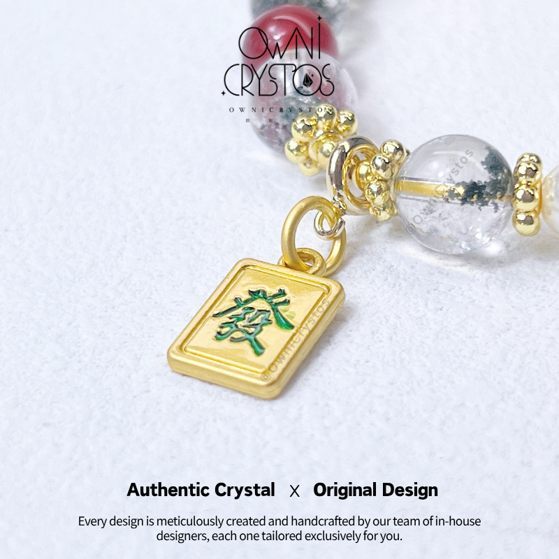 Wealth Booster Green Phantom Quartz Citrine Agate crystal bracelet