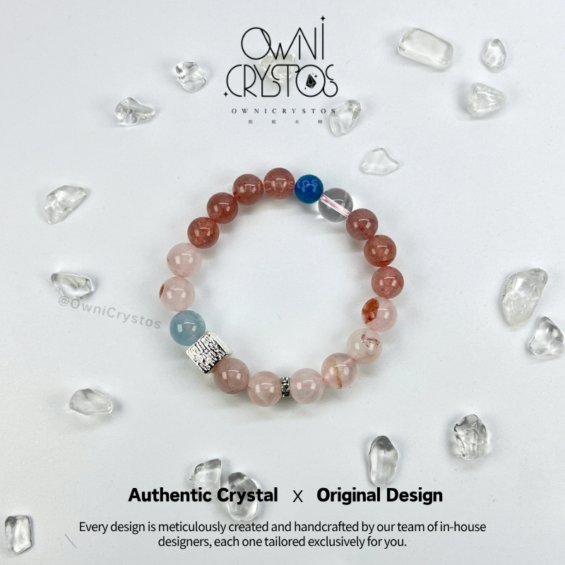 Popularity & Wisdom Strawberry quartz Pink Hematoid