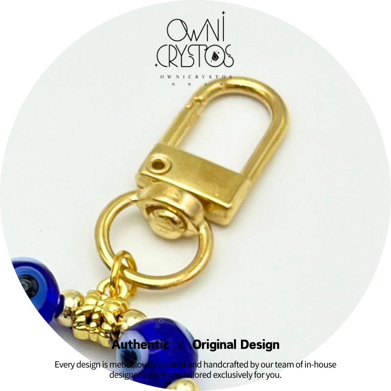 Seven Star Array Evil Eye Protection natural crystal bag charm keychain