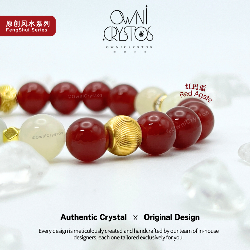 2026 Emotion Balance Feng shui moonstone agate crystal bracelet for woman