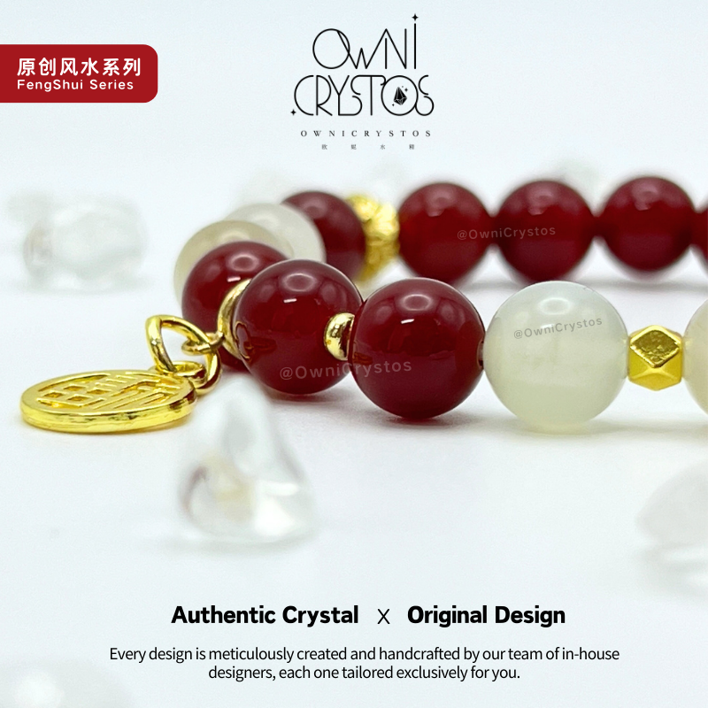 2026 Emotion Balance Feng shui moonstone agate crystal bracelet for woman