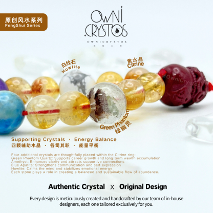 2026 Fortune Bowl Wealth Natural crystal bag charm cinnabar citrine amethyst unisex