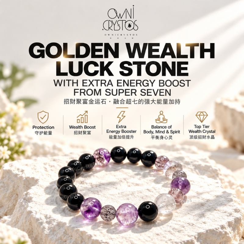 Top Tier Fortune Booster Hypersthene super seven Natural crystal bracelet unisex gift