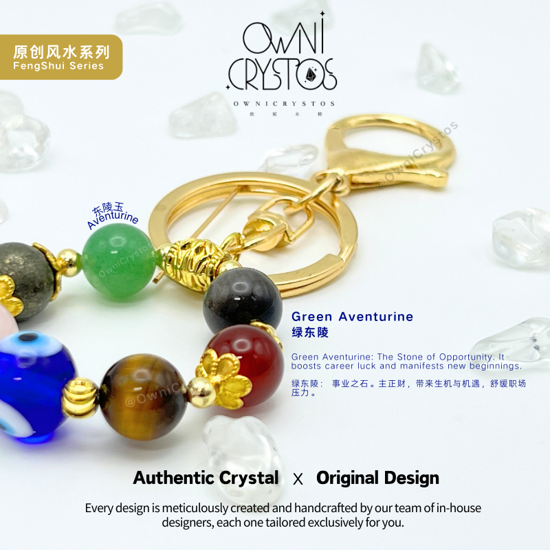 Seven Star Array Evil Eye Protection natural crystal bag charm keychain