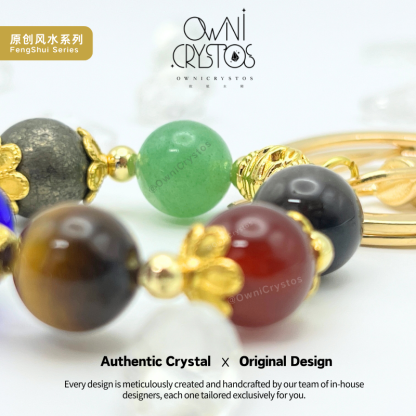 Seven Star Array Evil Eye Protection natural crystal bag charm keychain