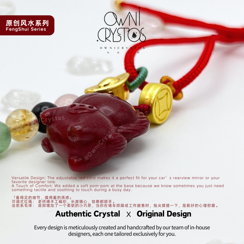 2026 CNY 5 Elements Get Rich Feng Shui Natural crystal bag charm car pendant unisex