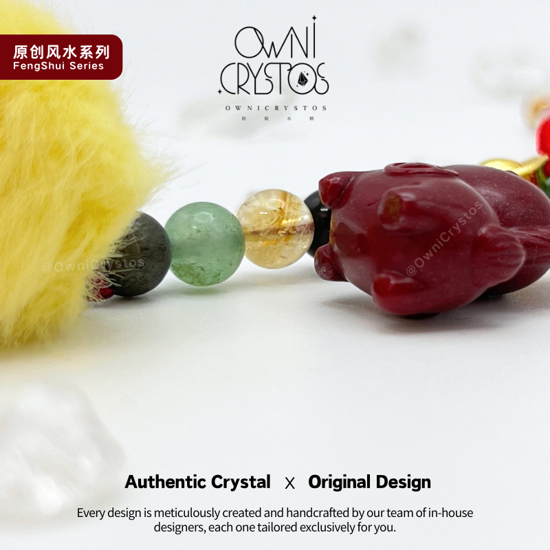 2026 CNY 5 Elements Get Rich Feng Shui Natural crystal bag charm car pendant unisex