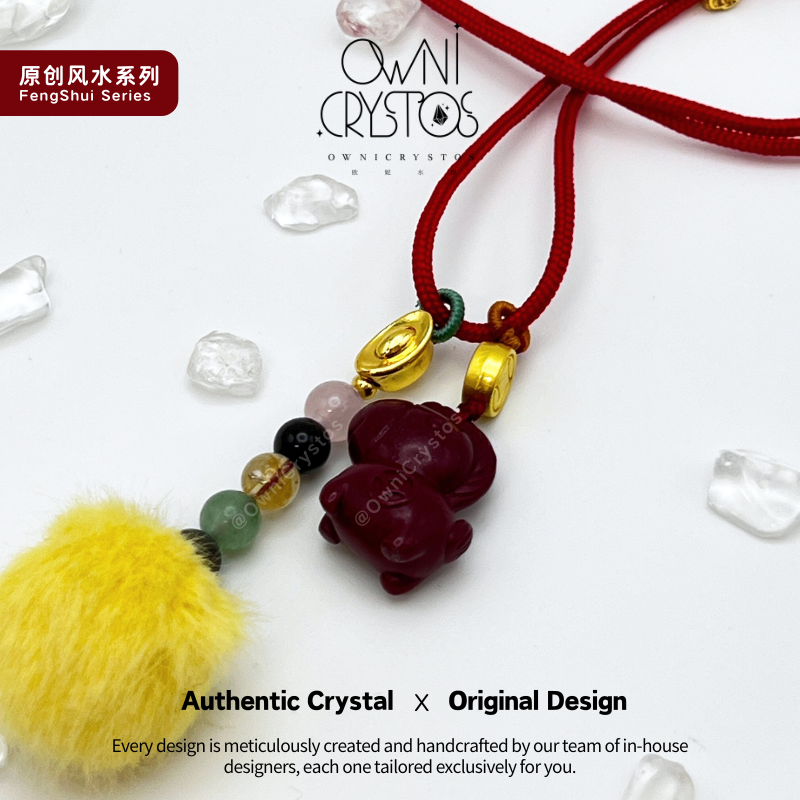 2026 CNY 5 Elements Get Rich Feng Shui Natural crystal bag charm car pendant unisex