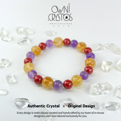 Protection & Healing Amethyst Red Cinnabar Citrine