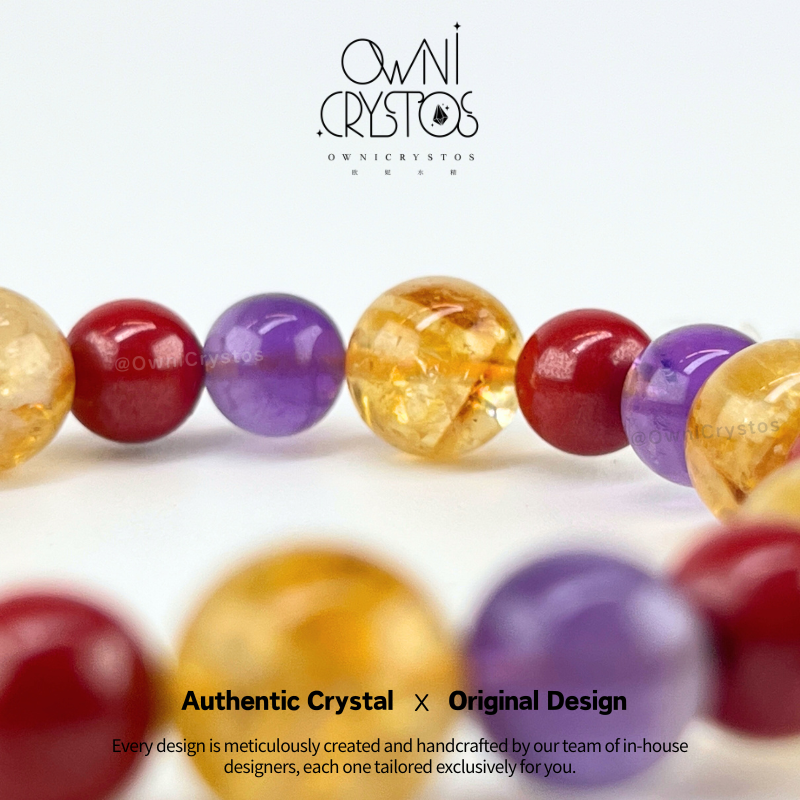 Protection & Healing Amethyst Red Cinnabar Citrine