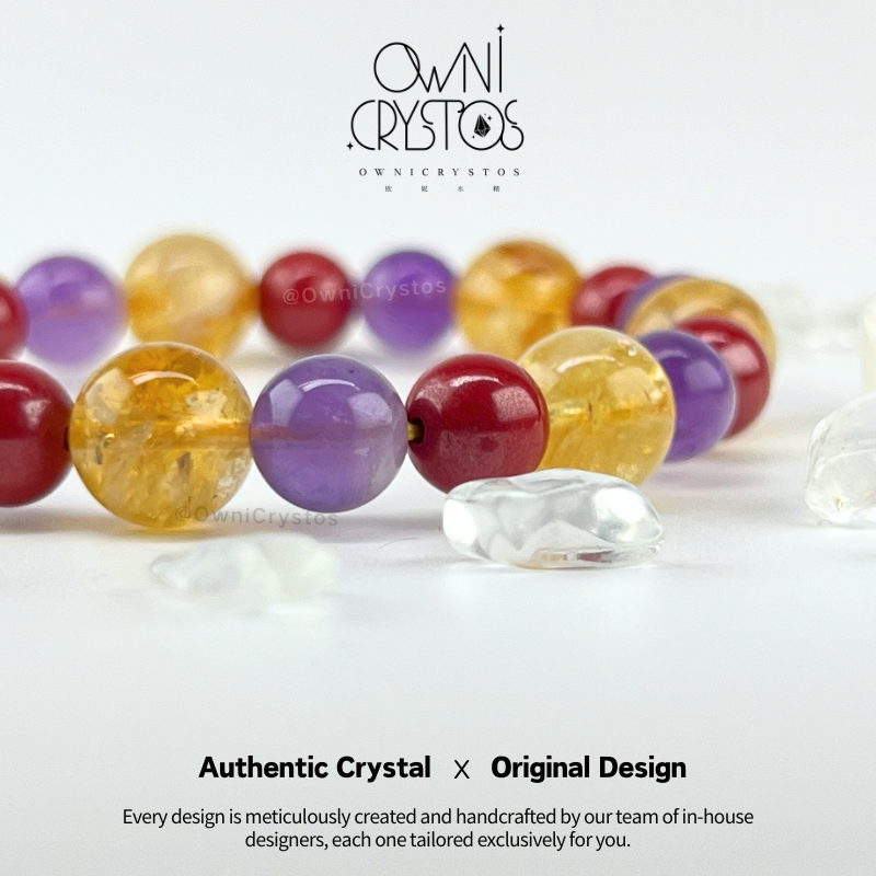 Protection & Healing Amethyst Red Cinnabar Citrine