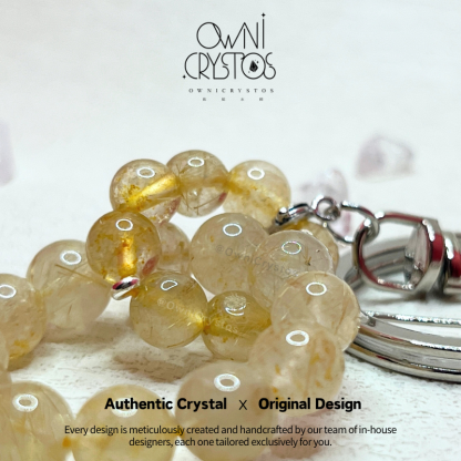 Super Wealth Booster Gold Rutilated Quartz KeyChain