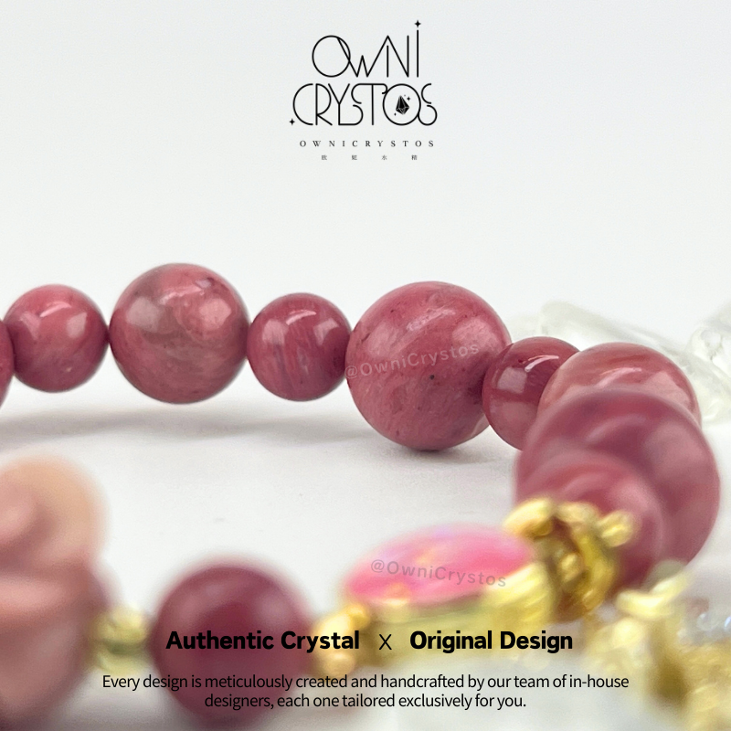 Healing Rose Pendant Rhodonite Bracelet